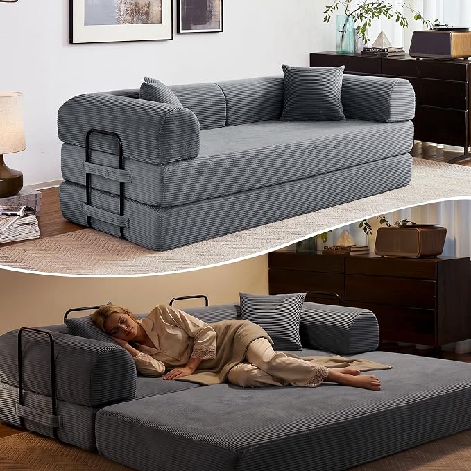 Sofaqo Boneless Couch Convertible Futon Sofa Bed