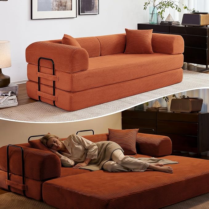 Sofaqo Boneless Couch Convertible Futon Sofa Bed