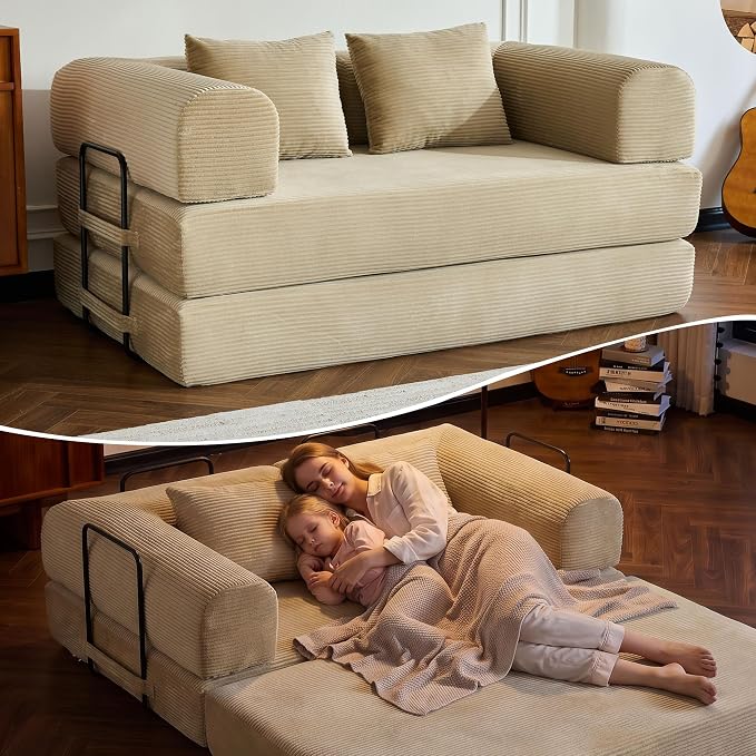 Sofaqo Boneless Couch Convertible Futon Sofa Bed